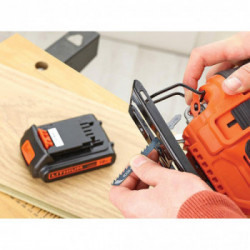 Black Decker BDCJS18-QW - Seghetto Alternativo a Batteria, 18V, 2 Ah, Azione pendolare, 1 Batteria, 0-2.500 Corse/min