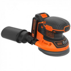 Black Decker BDCROS18 - Levigatrice Rotorbitale, Batteria 18V Litio, 1.5 Ah, 12000 Giri/min (24000 oscil/min), Platorello 125 mm
