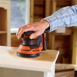 Black Decker BDCROS18 - Levigatrice Rotorbitale, Batteria 18V Litio, 1.5 Ah, 12000 Giri/min (24000 oscil/min), Platorello 125 mm
