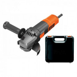 Black Decker BEG210K-QS - Smerigliatrice angolare 900W 115 mm con tecnologia No-Volt Release e Soft Start con valigetta