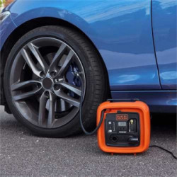 Black Decker ASI400-XJ - Compressore ad Aria, 11.03 Bar Pressione Max, Quadrante Digitale, Funziona a 12V (accendisigari auto)