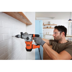 Black Decker BEHS03K-QS - Martello Demolitore/Scalpellatore SDS+ 1250W, 3.7J Epta, 1250 W, 220 V, 3900 colpi/min, Valigetta