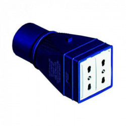 Adattatore industriale presa CEE - doppia uscita standard italiano 16A 2P+T