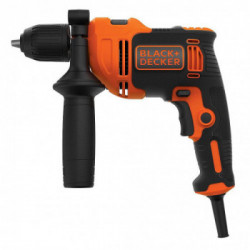 Black Decker BEH710K-QS - Trapano a Percussione a Filo Compact, 4 Extra Punte in Valigetta, 710 W, Arancione/Nero