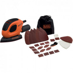 Black Decker BEW230BC-QS - Multilevigatrice Mouse Multifunzione 55 W, Impugnatura Gommata, 11.000 Giri/min, con Soft Bag