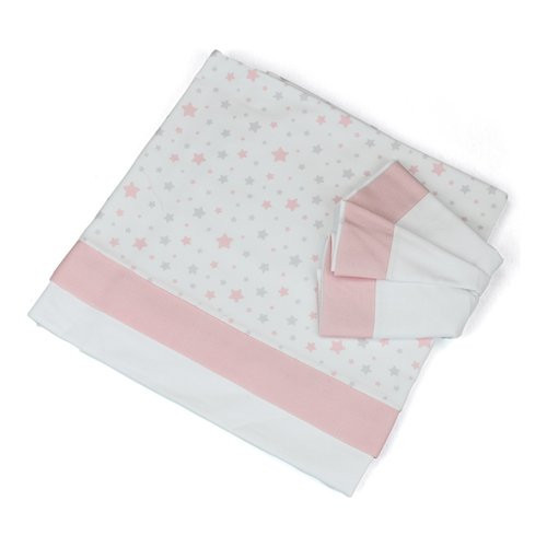 Baby Idea - Set Lenzuolino 3 pz Stelline Rosa...