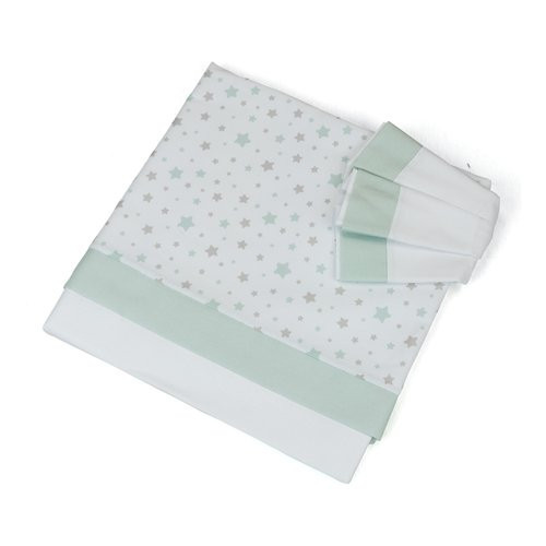 Baby Idea - Set Lenzuolino 3 pz Stelline Verde...