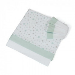 Baby Idea - Set Lenzuolino 3 pz Stelline Verde L2006VD