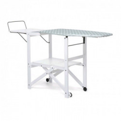 Foppapedretti Asso - Asse da Stiro Pieghevole con Paino di Servizio per Capi Stirati, Bianco