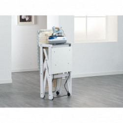 Foppapedretti Asso - Asse da Stiro Pieghevole con Paino di Servizio per Capi Stirati, Bianco