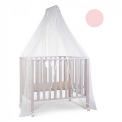Baby Idea - Zanzariera con asta Tulle Bco-Rosa 6020RS