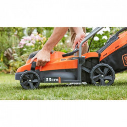 Black+Decker BCMW3318L2-QW - Rasaerba a Batteria, 18V-36V, Scocca 33 cm, Cesto 35 Lt. con 2 Batterie 2,5 Ah in Dotazione
