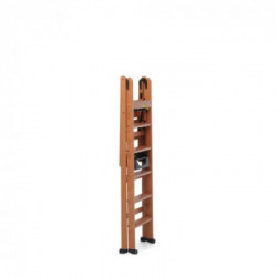 Foppapedretti LaScala 6 - Scala a 6 Gradini con Ruote, Portata Max 120 Kg, Noce
