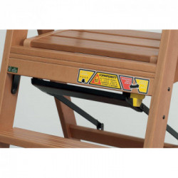 Foppapedretti LaScala 6 - Scala a 6 Gradini con Ruote, Portata Max 120 Kg, Noce