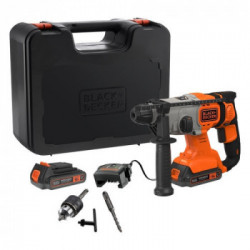 Black Decker BDC900E2K - Trapano/Tassellatore 18V SDS, 2.5 Ah, Litio, 2 Batterie, Mandrino a cremagliera, in Valigetta