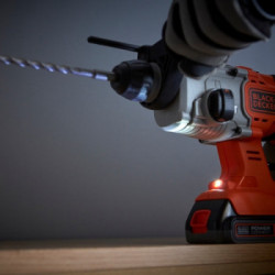 Black Decker BDC900E2K - Trapano/Tassellatore 18V SDS, 2.5 Ah, Litio, 2 Batterie, Mandrino a cremagliera, in Valigetta