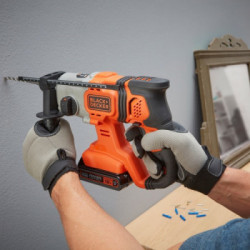 Black Decker BDC900E2K - Trapano/Tassellatore 18V SDS, 2.5 Ah, Litio, 2 Batterie, Mandrino a cremagliera, in Valigetta