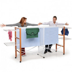 Foppapedretti Allungo - Stendibiancheria Allungabile, Ruote con Freno, Noce