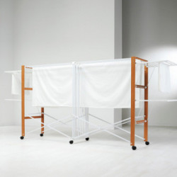 Foppapedretti Allungo - Stendibiancheria Allungabile, Ruote con Freno, Noce