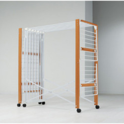 Foppapedretti Allungo - Stendibiancheria Allungabile, Ruote con Freno, Noce