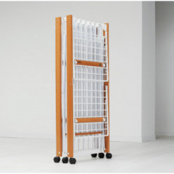 Foppapedretti Allungo - Stendibiancheria Allungabile, Ruote con Freno, Noce