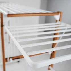 Foppapedretti Allungo - Stendibiancheria Allungabile, Ruote con Freno, Noce