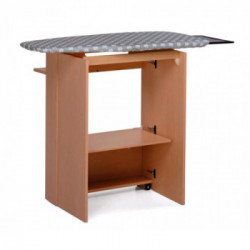 Foppapedretti Stiraemolla - Mobile con Piano da Stiro e d'Appoggio a Scomparsa con Ruote, Noce