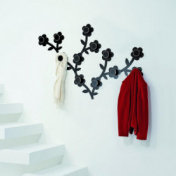 Foppapedretti Appendifiore - Appendiabiti da Parete dotato di 2 Portabiti, Nero