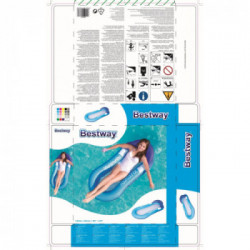 Bestway 43103 galleggiante da piscina e da spiaggia Blu, Rosso Materassino galleggiante A fantasia Vinile