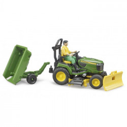 Bruder 62104 - Trattorino Rasaerba John Deere con Rimorchio 
