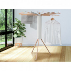 Foppapedretti Octopus - Stendino a Raggiera con 18 Raggi Estraibili in Legno di Faggio, Naturale