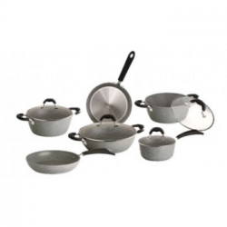 Bialetti 'Petravera Pro', Batteria Pentole 10 pezzi, grigia