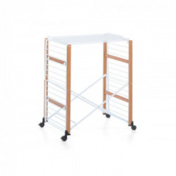 Foppapedretti SuperGulliver - Stendibiancheria Pieghevole con Barra Porta-Spalle, Ruote con Freno, Legno Massiccio