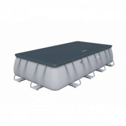 Bestway Power Steel Piscina Fuori Terra Rettangolare 549x274x122 cm, Pompa Filtro a Cartuccia, Telo Copertura, Scala e Dosatore