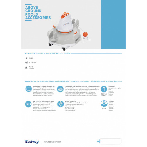 Bestway 58620 aspiratore per stagno e piscina...