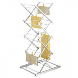 Foppapedretti Stendipiù - Stendibiancheria con Sistema di Apertura a Pantografo, 2 Altezze, Bianco