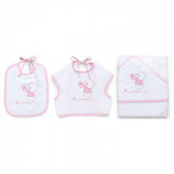 Italbaby - Set 3pz Spugna Ric.Bear Rosa 15.5020.101