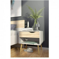 Tvilum Oslo Cassettiera, 4 Cassetti, 98,7x39,1x81,7 cm, Bianco e Rovere	