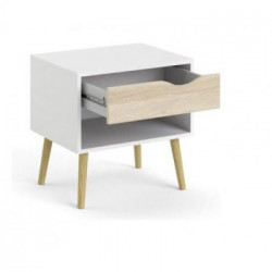 Tvilum Oslo Cassettiera, 4 Cassetti, 98,7x39,1x81,7 cm, Bianco e Rovere	