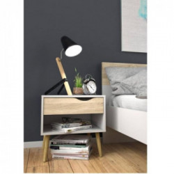 Tvilum Oslo Cassettiera, 4 Cassetti, 98,7x39,1x81,7 cm, Bianco e Rovere	