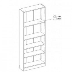 Tvilum Basik Libreria, 5 Vani Regolabili, 79x26,7x203,2 cm, Rovere