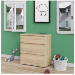 Tvilum Nova Cassettiera, 3 Cassetti, 76,8x40x83,7 cm, Rovere