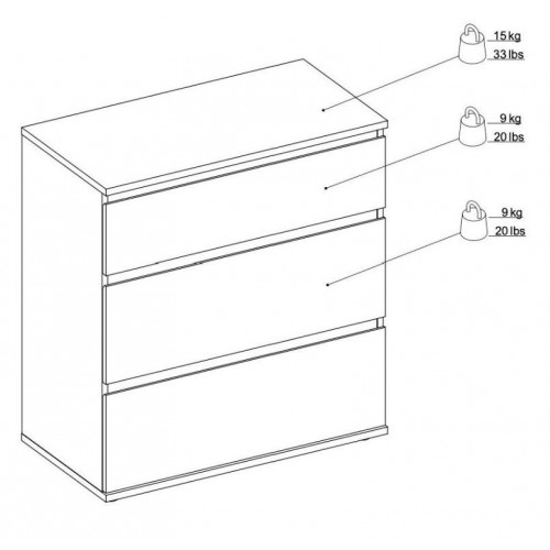 Tvilum Nova Cassettiera, 3 Cassetti,...