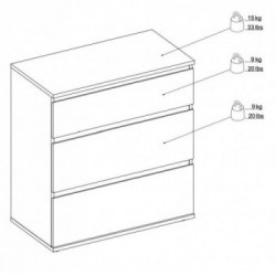 Tvilum Nova Cassettiera, 3 Cassetti, 76,8x40x83,7 cm, Rovere