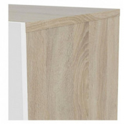 Tvilum Pepe, Comodino, 2 Cassetti con Maniglia, 40,2x40x42,3 cm, Bianco e Rovere