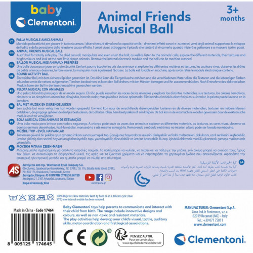 Clementoni Animal friends Musical ball