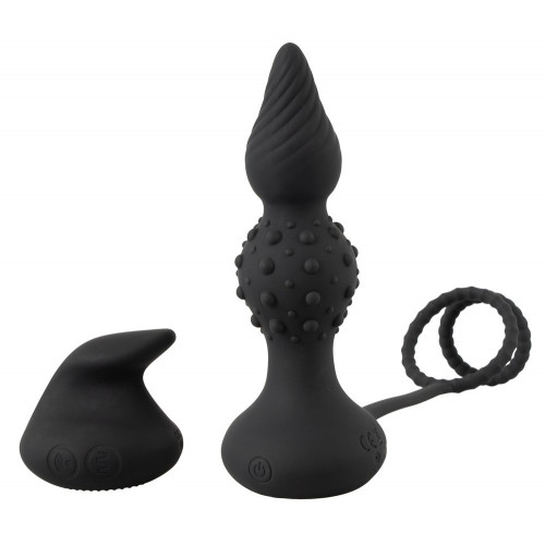 Rebel RC Butt Plug with Cock & Ball Rings -...