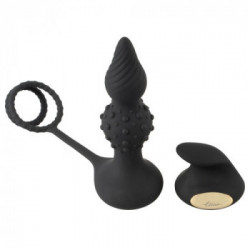 Rebel RC Butt Plug with Cock & Ball Rings - Plug Anale con Vibrazione, 10 MOD, Telecomando, Ricaricabile