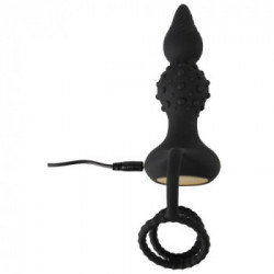 Rebel RC Butt Plug with Cock & Ball Rings - Plug Anale con Vibrazione, 10 MOD, Telecomando, Ricaricabile