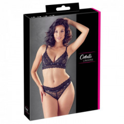 Cottelli Lingerie Brandi - Completino Intimo Nero in Pizzo, Taglia M